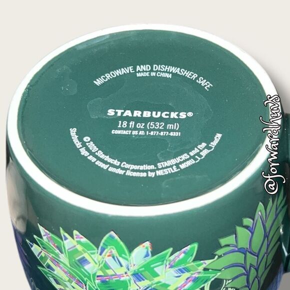 18 oz Starbucks Dark Green Ceramic Mug - Picture 4 of 8